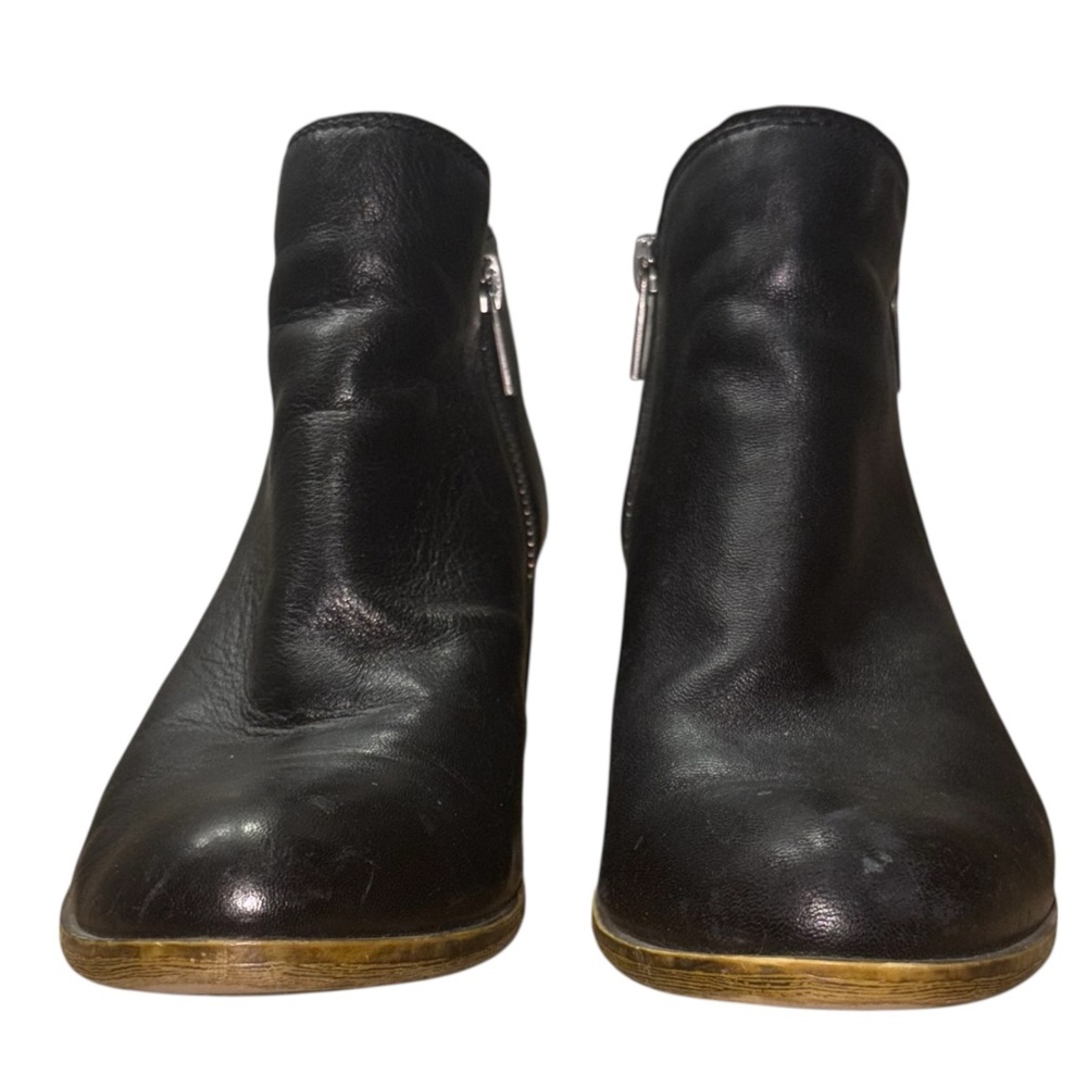 LUCKY BRAND Basel Double Zip Black Leather Ankle Booties Size 8.5-- Soft Leather - Picture 5 of 9